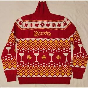 Kahlua Red Christmas Holiday Sweater Cocktail Snowflake Knit L